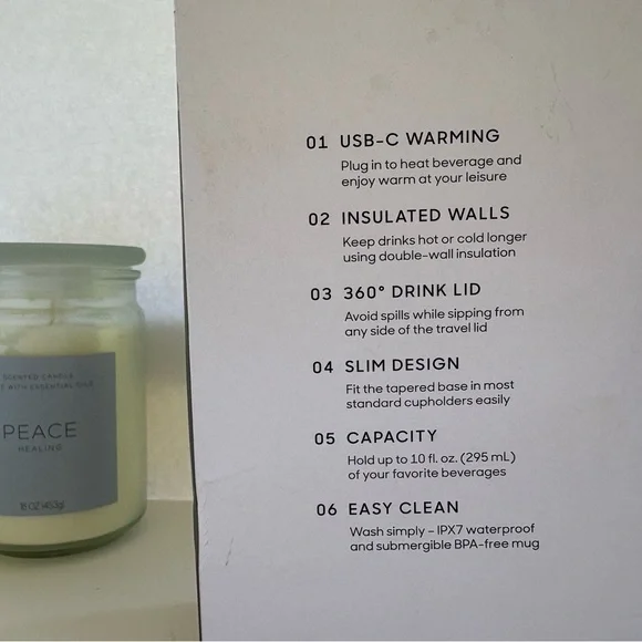 Sharper Image USB-C Heated Mug with Gray Lid - Picture 2 of 9